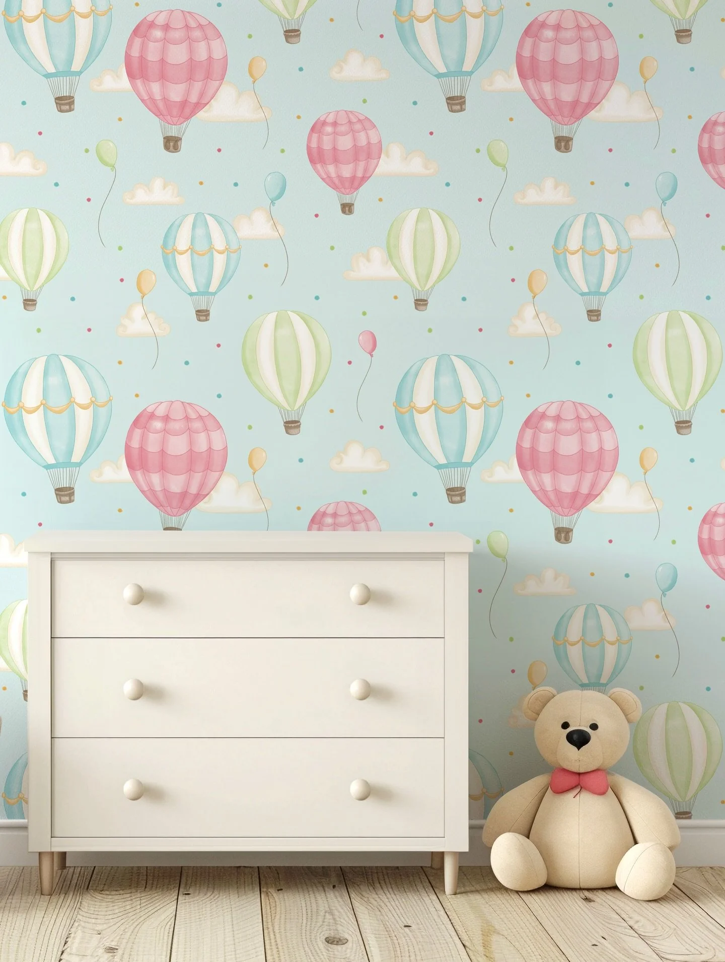 Let little imaginations take flight! 🎈☁️

The Imagination wallpaper, filled with hot air balloons and floating balloons, turns any room into a dreamy sky where adventure and wonder soar high. 🌈🩵

You can find this dreamy design at
☁️ @everett.park