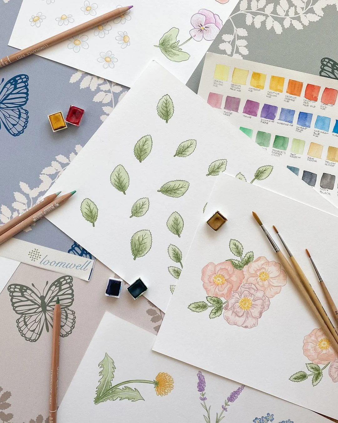 Creating with watercolor and soft pastels: it&rsquo;s magical to see beauty take shape with a brush 🌸 

#SurfacePatternDesign #WatercolorIllustration #KidsIllustration #ChildrensPatterns #PatternDesignForKids #CreatingWithWatercolor #IllustrationPro