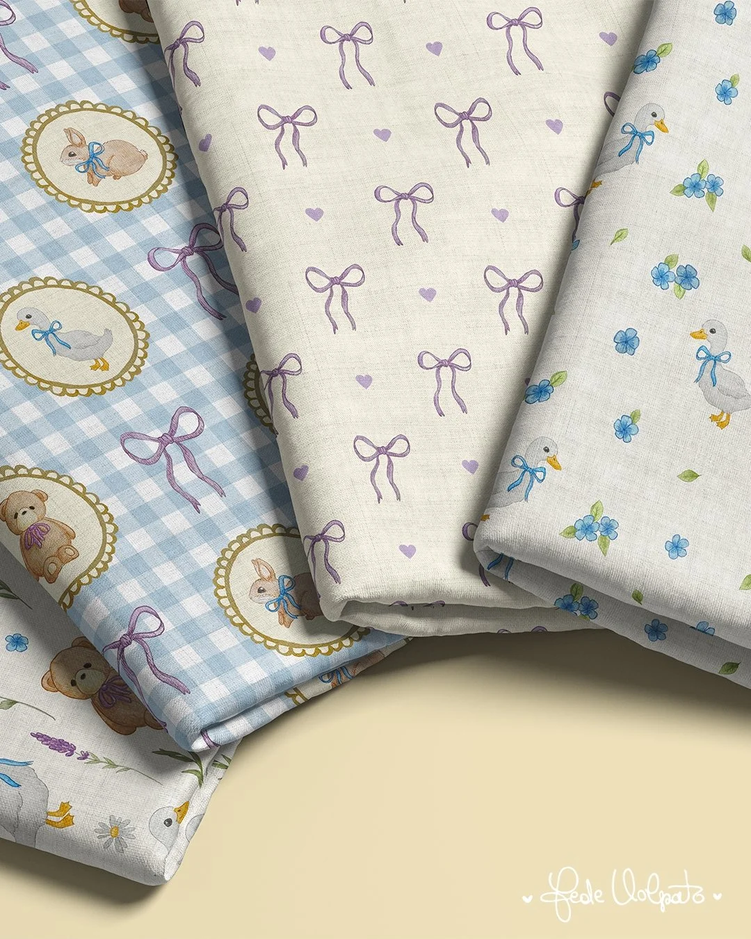 Adorable prints for your next masterpiece available! 🪿🩵 

Crafting dreams come true with these whimsical fabric designs! 🧵 From playful bunnies to charming bows and florals, each piece adds a sprinkle of magic to your sewing projects. 🐰 

You can