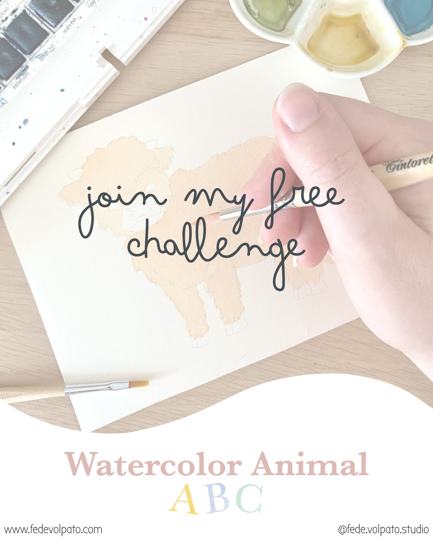 How does the Watercolor Animal ABC work? 🧸 

Starting on June 1st, we&rsquo;ll paint one watercolor animal a day from A to Z throughout the month of June. 🎨 

The goal of the challenge is simple:
to improve watercolor skills through small daily pai