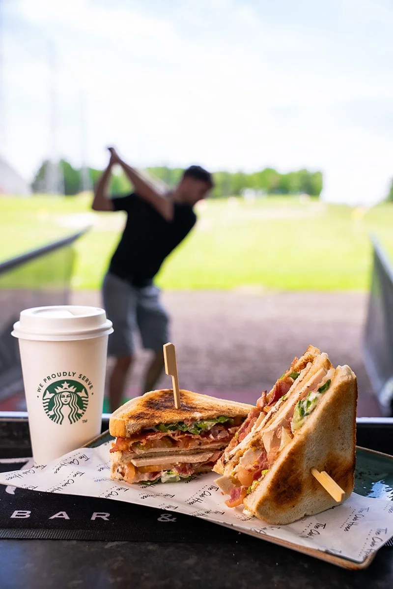 Starbucks and a Club Sandwich