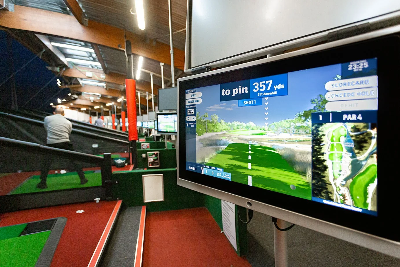 Close up of Top Tracer screen at driving range