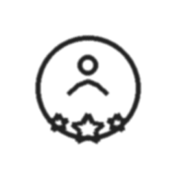 Generic icon with star shapes below