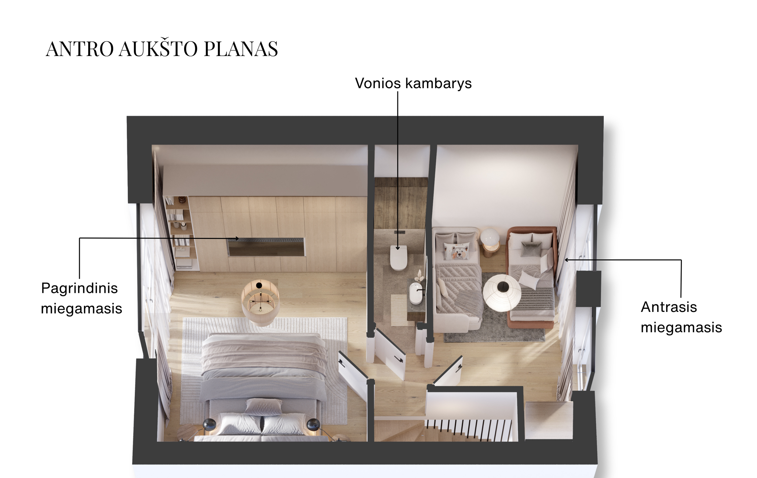 DUNES 8 Monciškės - 2 aukšto planas