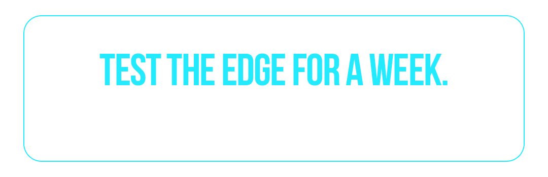 Black digital advertisement with blue and white text promoting a one-week product test, offering a 75% refund within 7 days for unsatisfied customers.