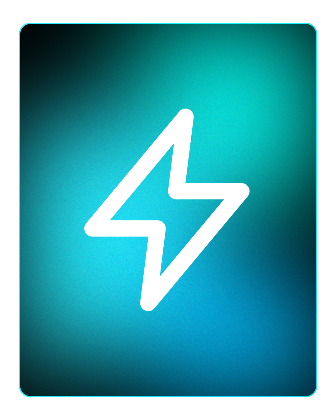 White lightning bolt icon on a gradient blue and black background.