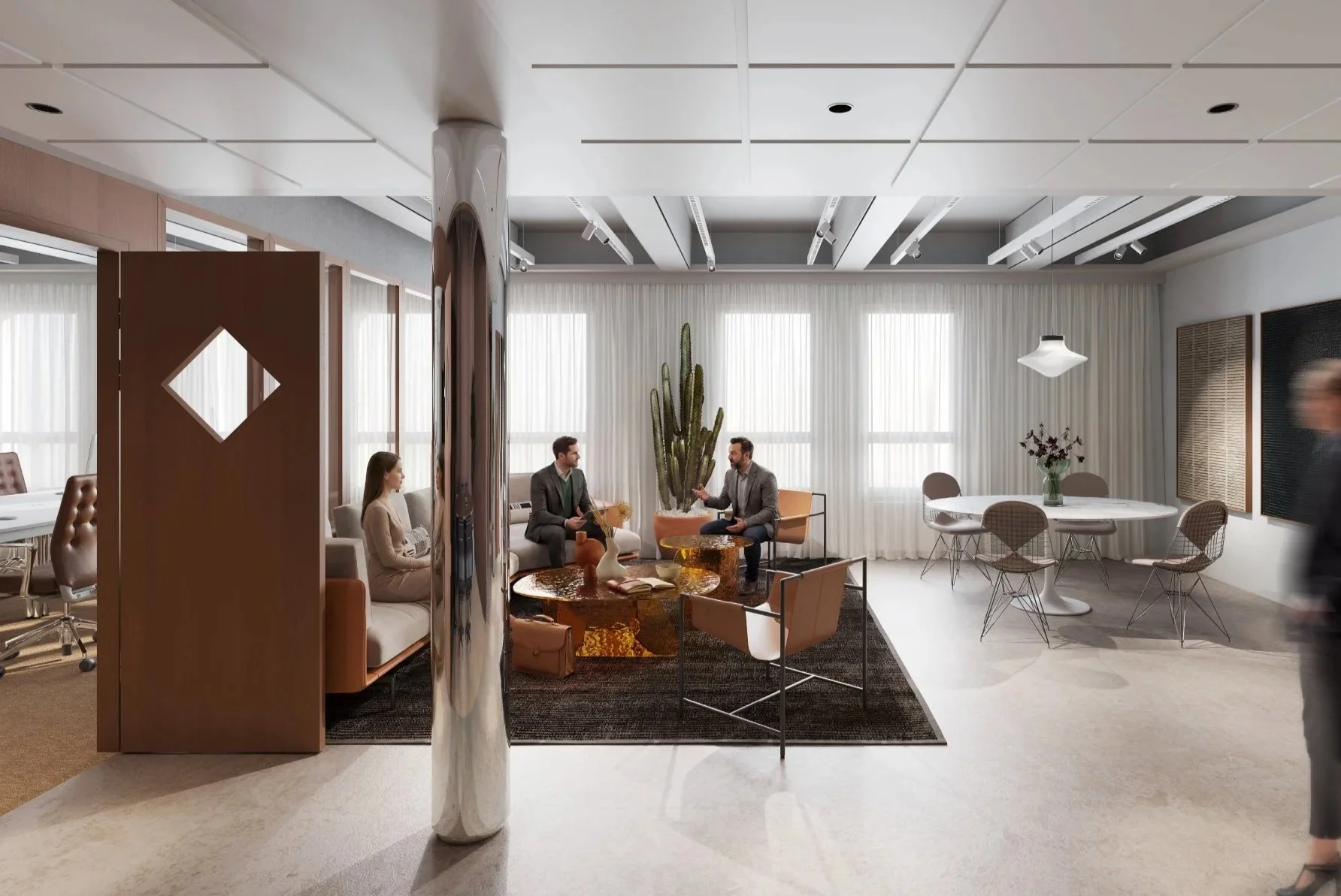 Chapellen Edge-lounge tarjoaa rennon ympäristön kohtaamisille, yhteistyölle ja työpäivän tauoille.