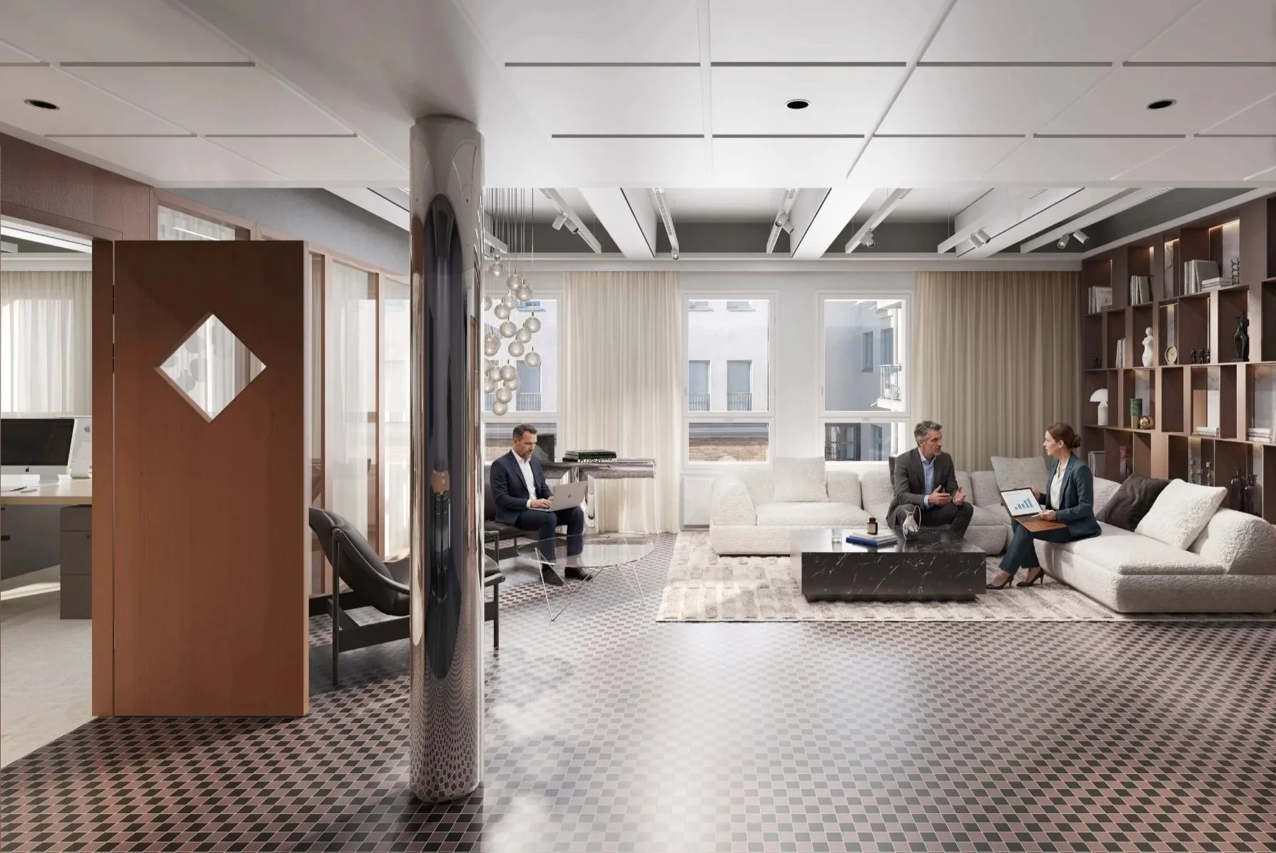 Chapellen Exclusive-lounge yhdistää edustavan tunnelman, laadukkaan muotoilun ja viihtyisät kohtaamisympäristöt.