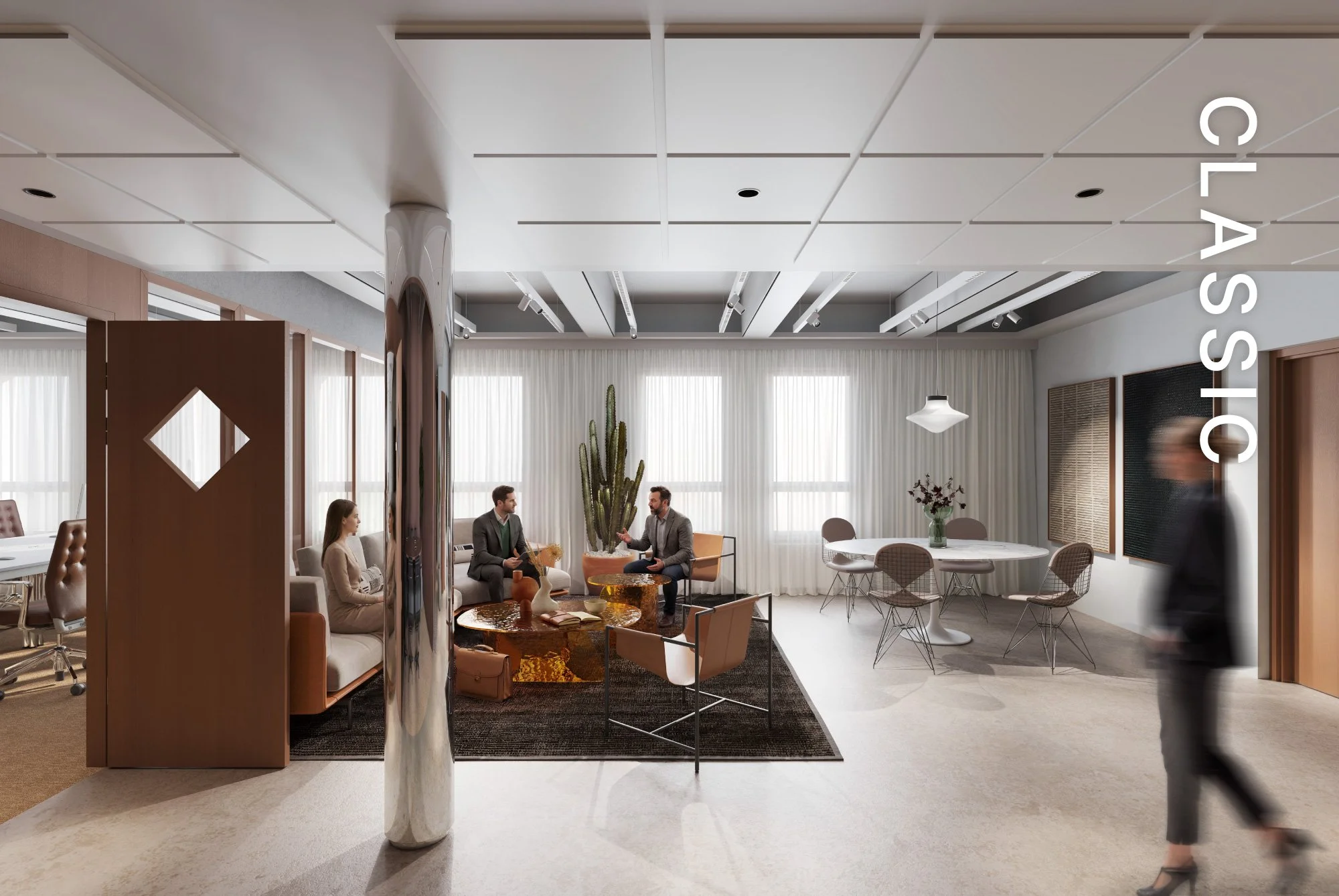 Chapellen lounge yhdistää ajattoman muotoilun, laadukkaat materiaalit ja viihtyisän kohtaamisympäristön.