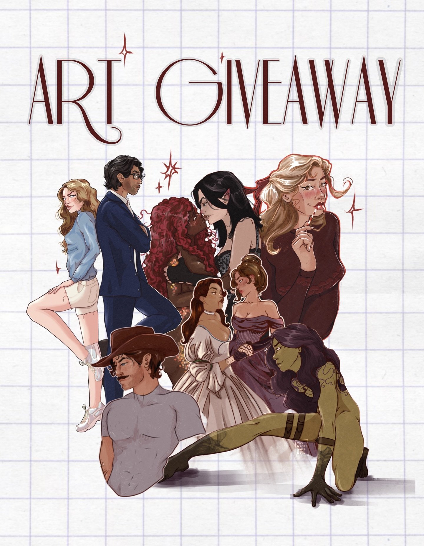 3K GIVEAWAY!👁️👅👁️

I finally reached 3K followers over here and can&rsquo;t thank you guys enough for the support! As a little show of my appreciation I&rsquo;m giving away an illustration! 

🫦 Prize
One winner will get a halfbody couple illustra