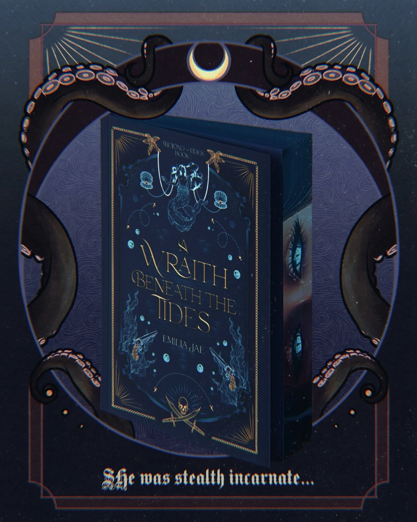 ESMYRA WAS STEALTH INCARNATE&mdash;A WRAITH BENEATH THE TIDES. 🏴&zwj;☠️

I&rsquo;m always way too late with these things but&hellip; here she is (they are?)🫦
I got the chance to create these covers for my love @emiliajae &rsquo;s Beyond the Tides t