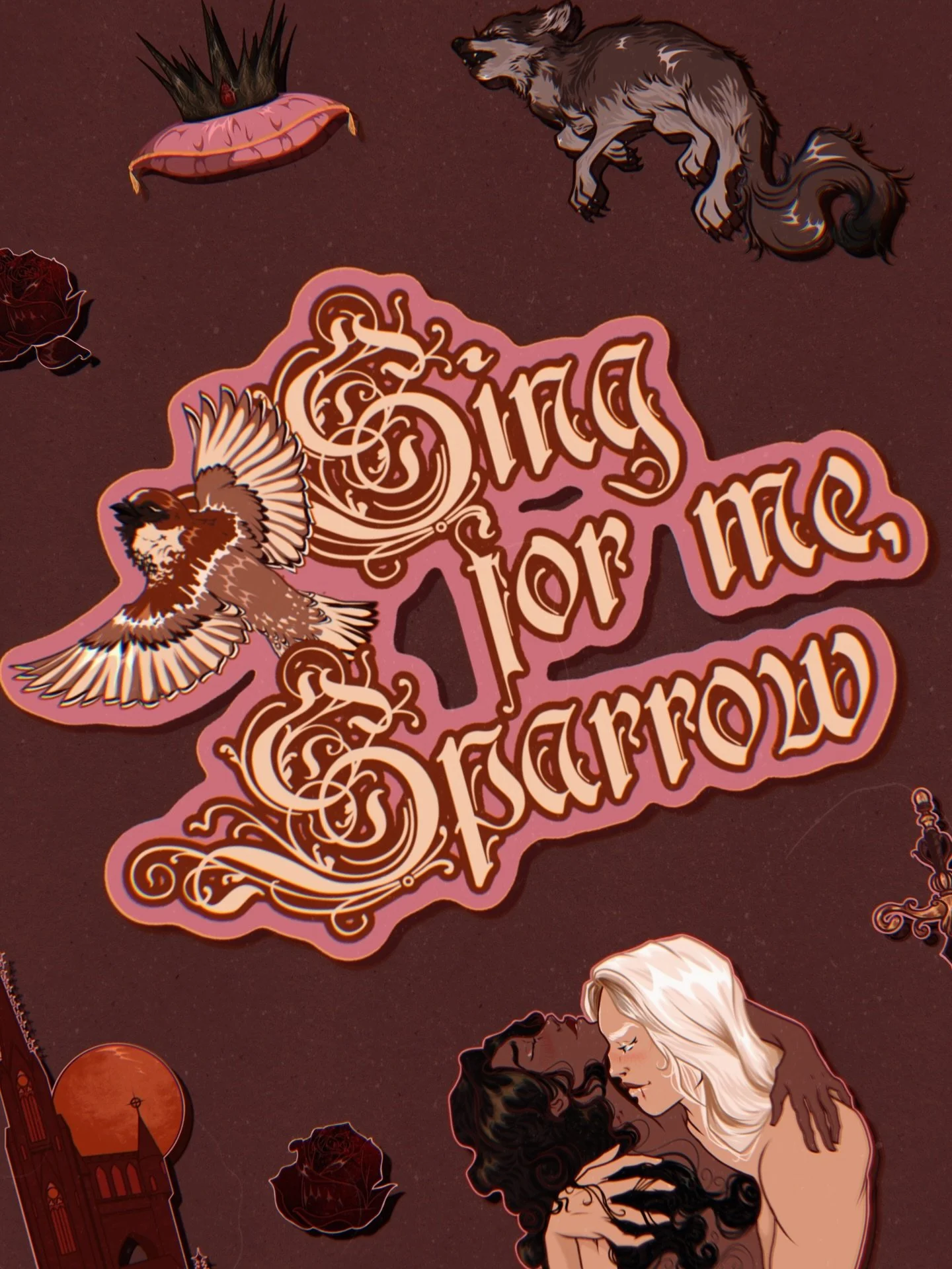 AAAAND WE&rsquo;RE BACK 🩸🥀
(with another sticker sheet)

This time, I got the absolute pleasure of creating these Adrian &amp; Isolde themed stickers for A King of battle and Blood as a gift for @authorscarlettstclair &lsquo;s Patreon.*

Not only i