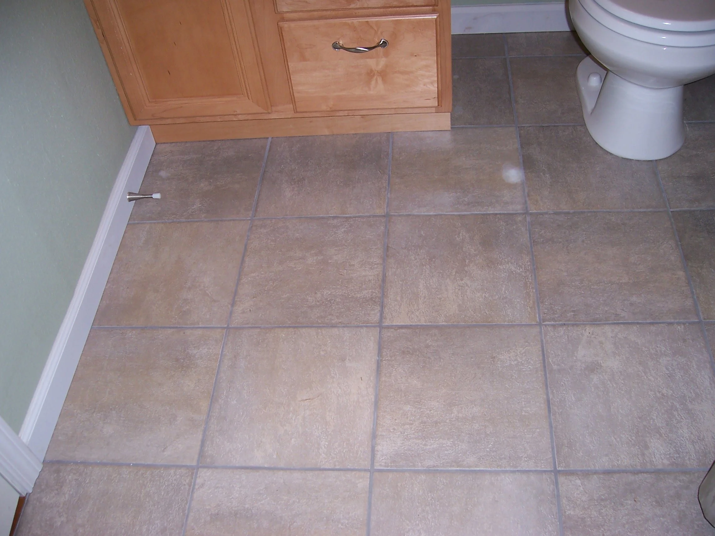 Kenmore area bathroom tile floor.