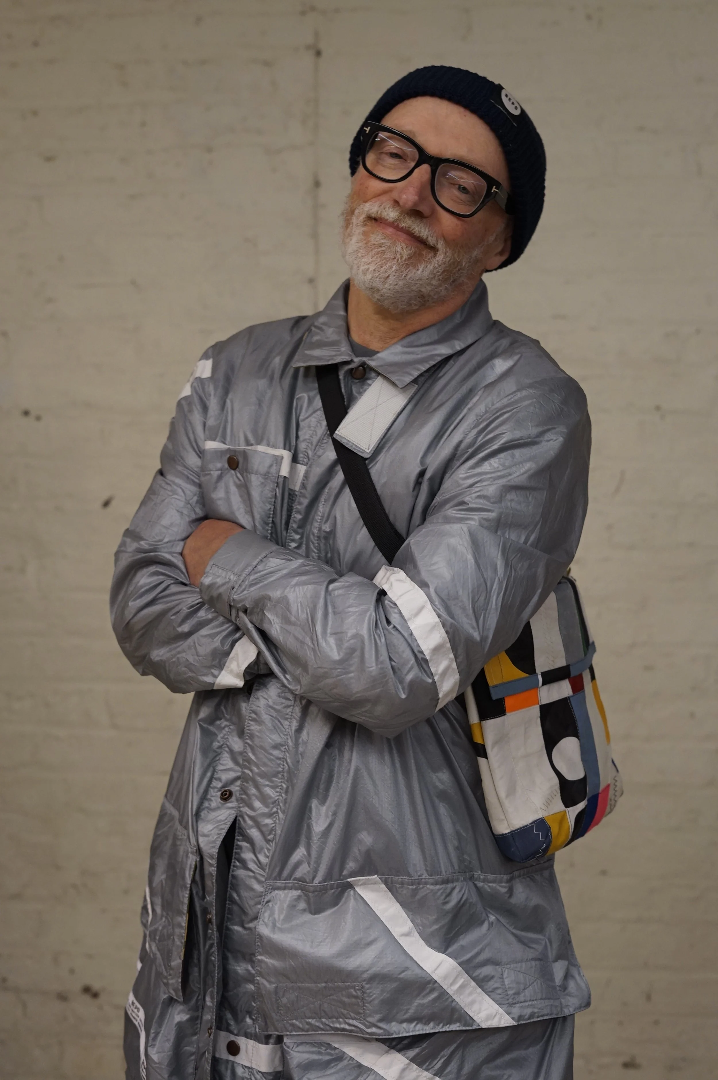 Bepo open photoshoot silver parka.JPG