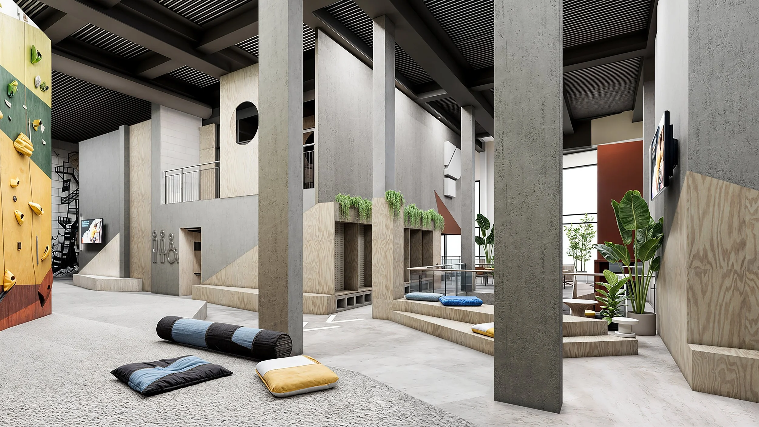 Parthian Climbing Gym Competition wall tiered seating.jpg