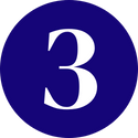 Numéro 3 dans un cercle bleu foncé