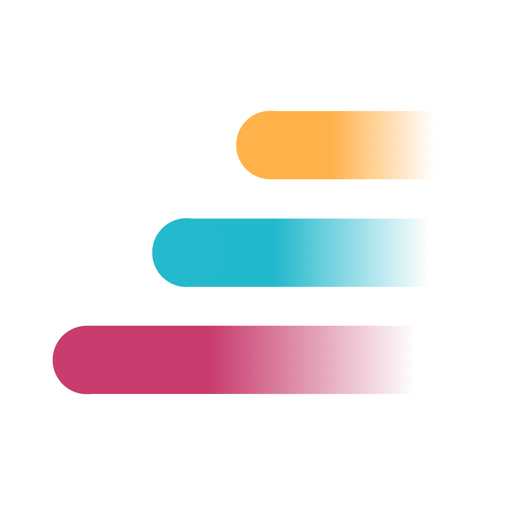 Graphique à barres horizontal avec 3 couleurs jaune, cyan et rouge