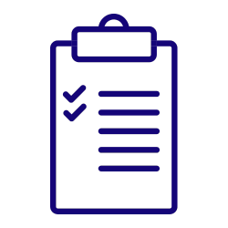 Illustration d'une checklist ou d'un formulaire sur un clipboard, avec des cases cochées.