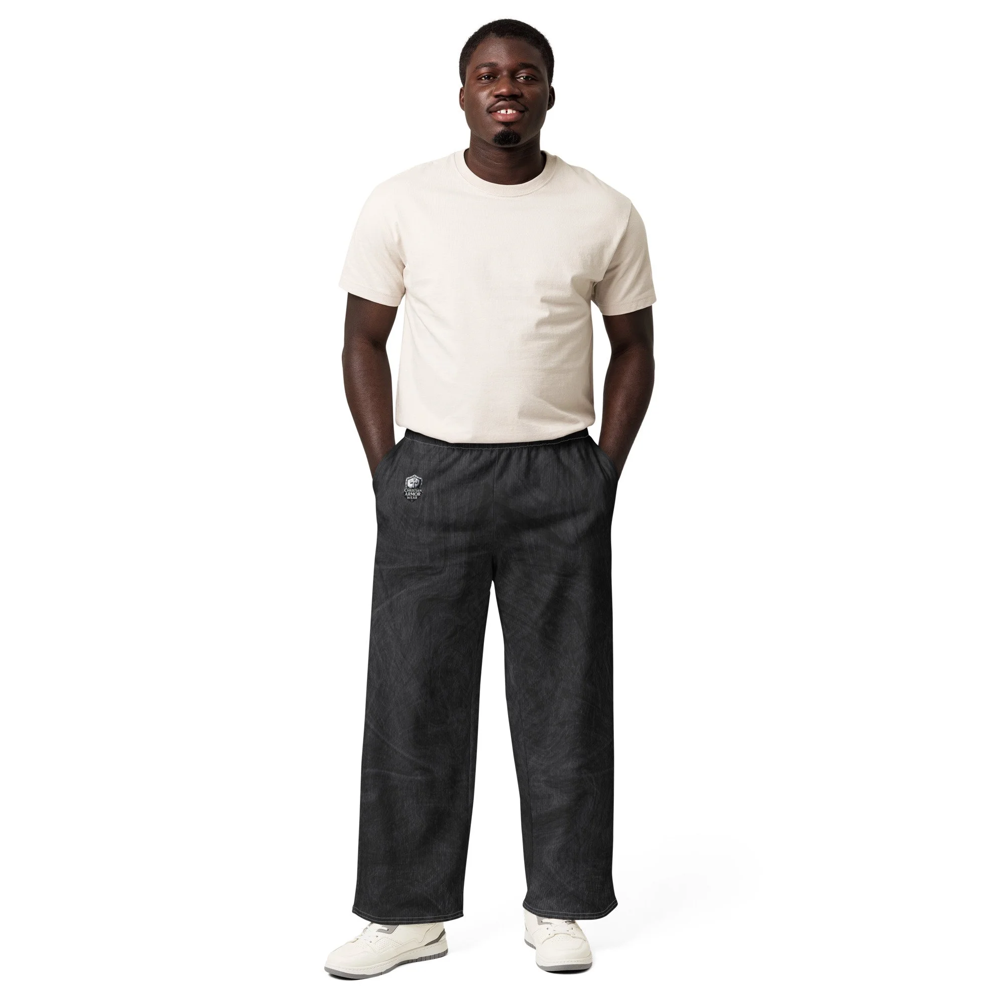 Cotton Praying Wide-Leg Pants
