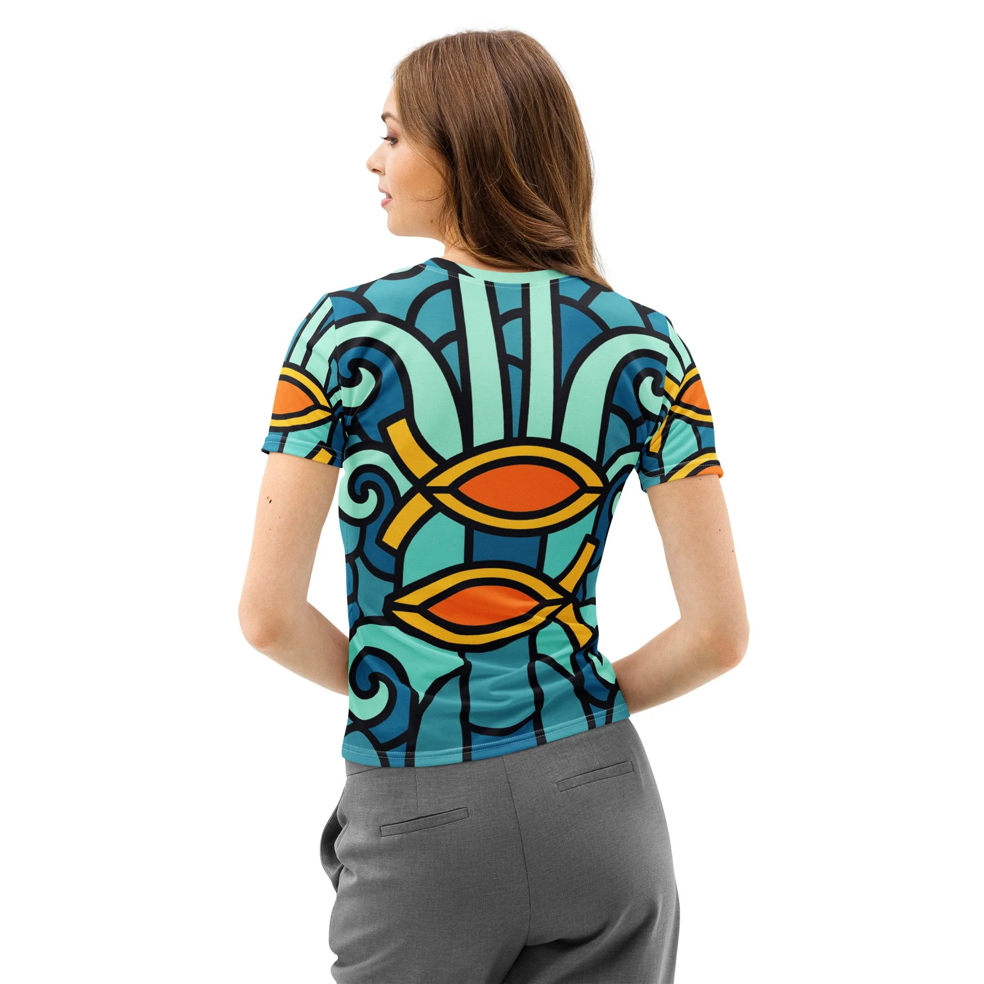 Women’s Cotton Fish Crew Neck T-Shirt