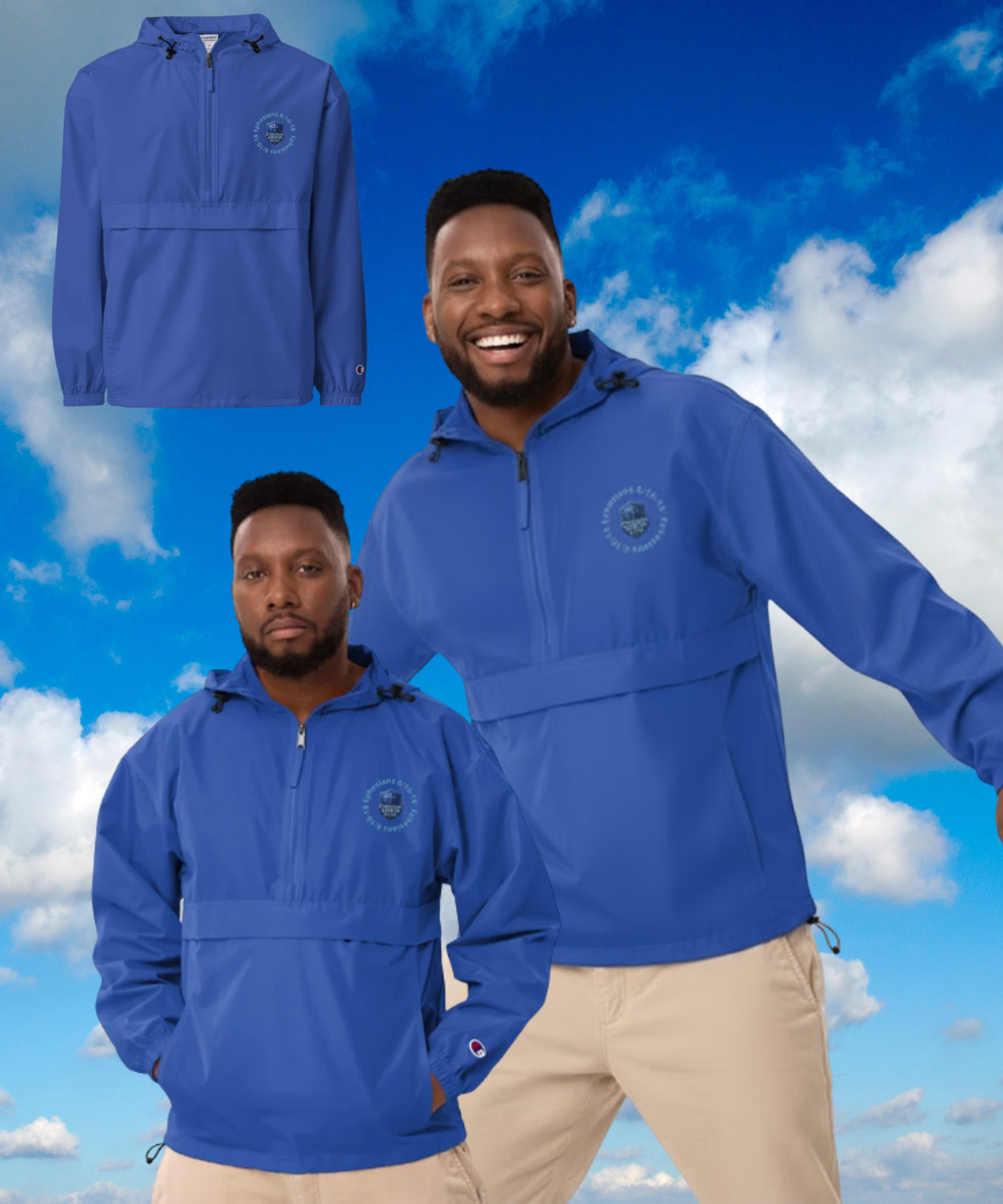 Ephesians 6:10-18 Embroidered Champion Packable Jacket