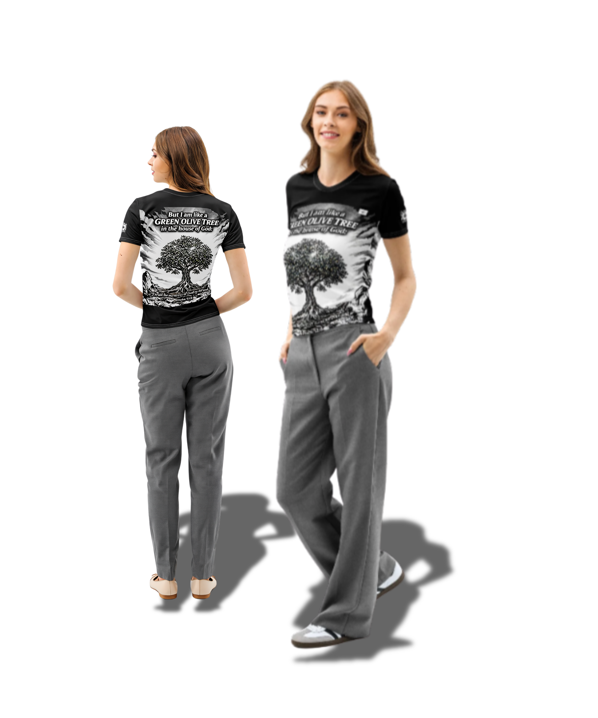 Women’s Cotton Olive Tree Crew Neck T-Shirt