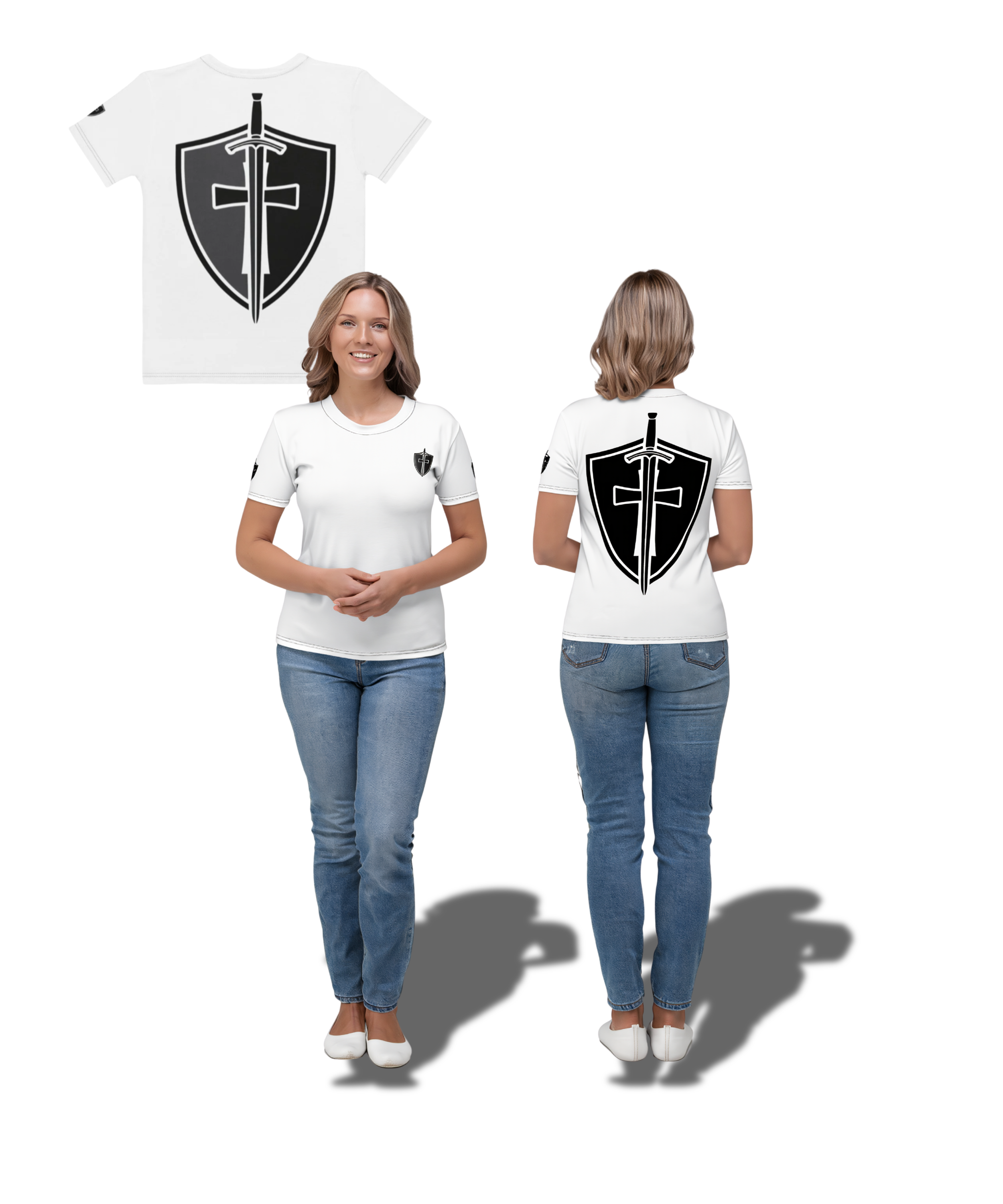 Women's Shield and Cross  T-shirt