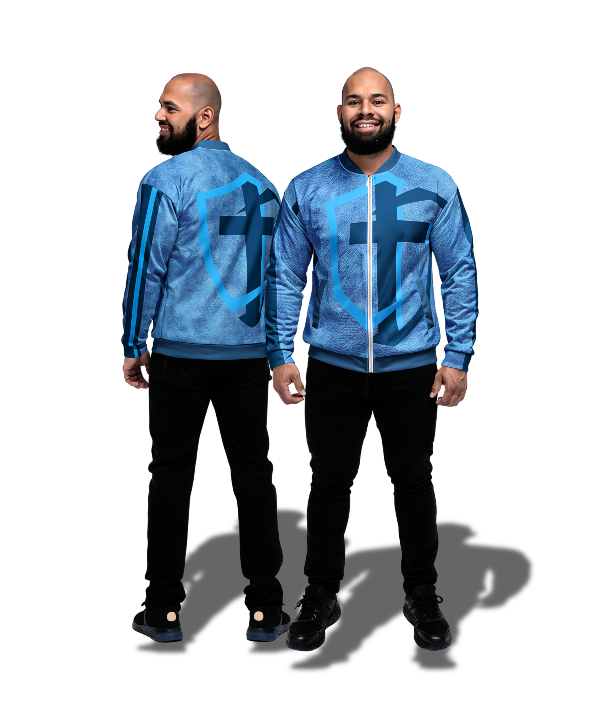 Unisex Cross and Shield Bomber Jacket