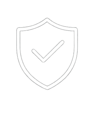 Outline of a shield with a checkmark inside