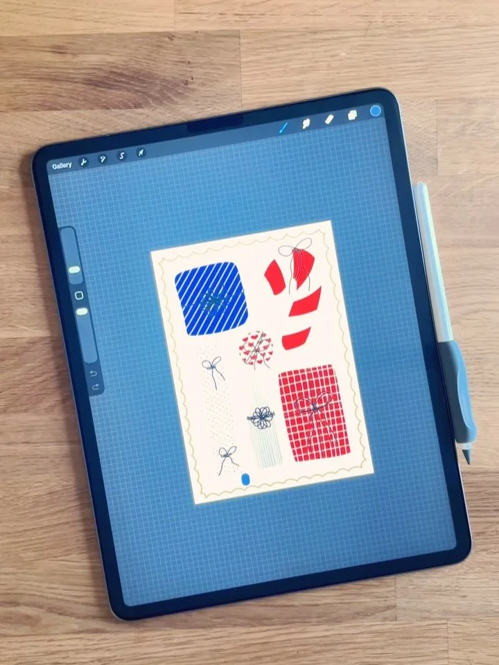 Simple Cristmas card tutorial for Procreate 🎁