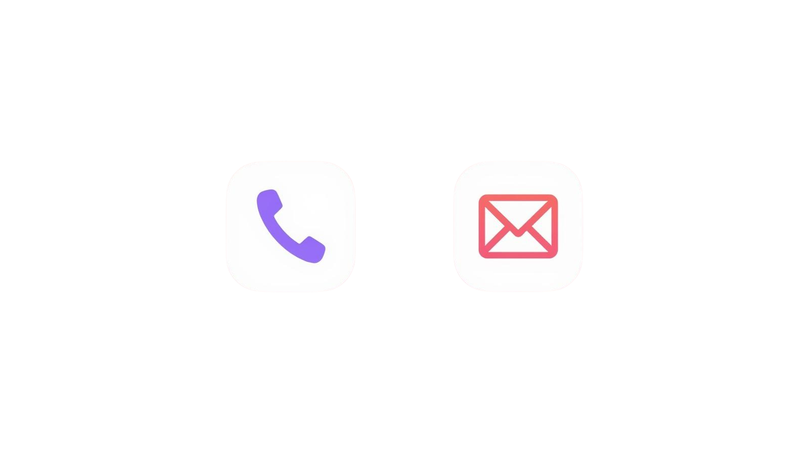 Image of telephone and email app icons on a smartphone screen.