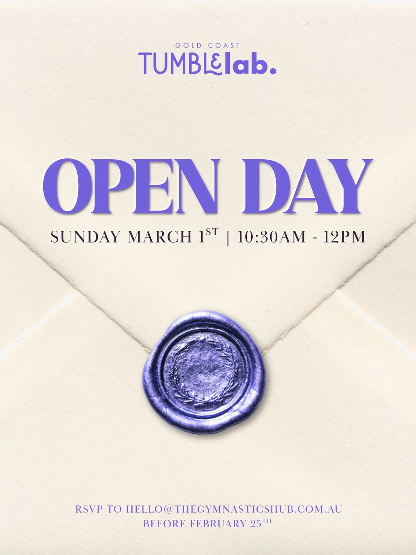 You&rsquo;re invited ☁️🤍✨

Check your inbox for your Open Day invite 💌

We can&rsquo;t wait to welcome you into our new gym on March 1st ✨🤍

We have a beautiful day planned for our tumblers - the gym fully set and ready to explore ✨ ribbons and gl