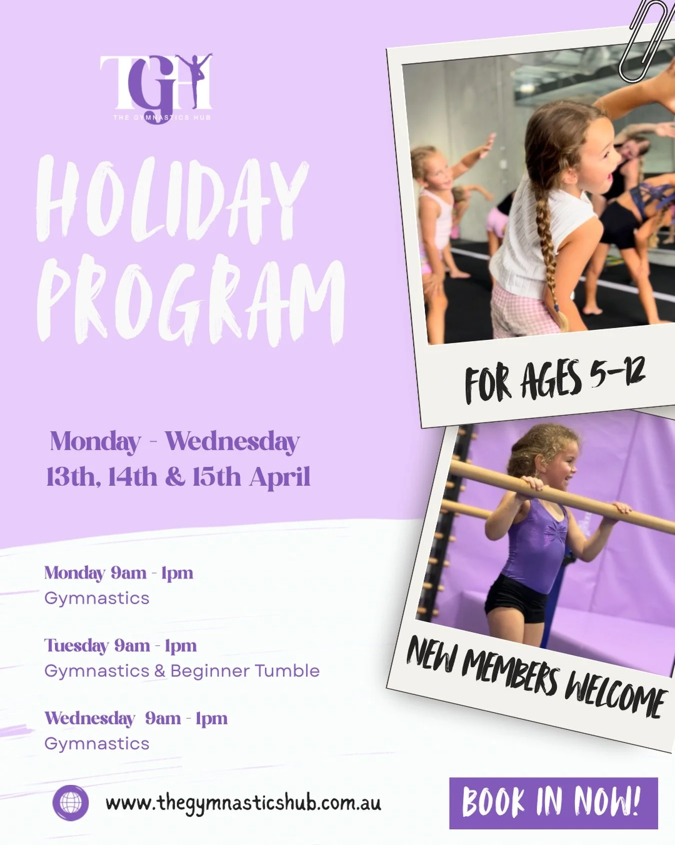 HOLIDAY PROGRAMS ARE NOW LIVE 🤍✨

A structured, high-energy program designed to keep kids active, learning and progressing these school holidays.

✔️ Small group coaching
✔️ Skill-focused sessions
✔️ A fun, positive environment kids actually love

?