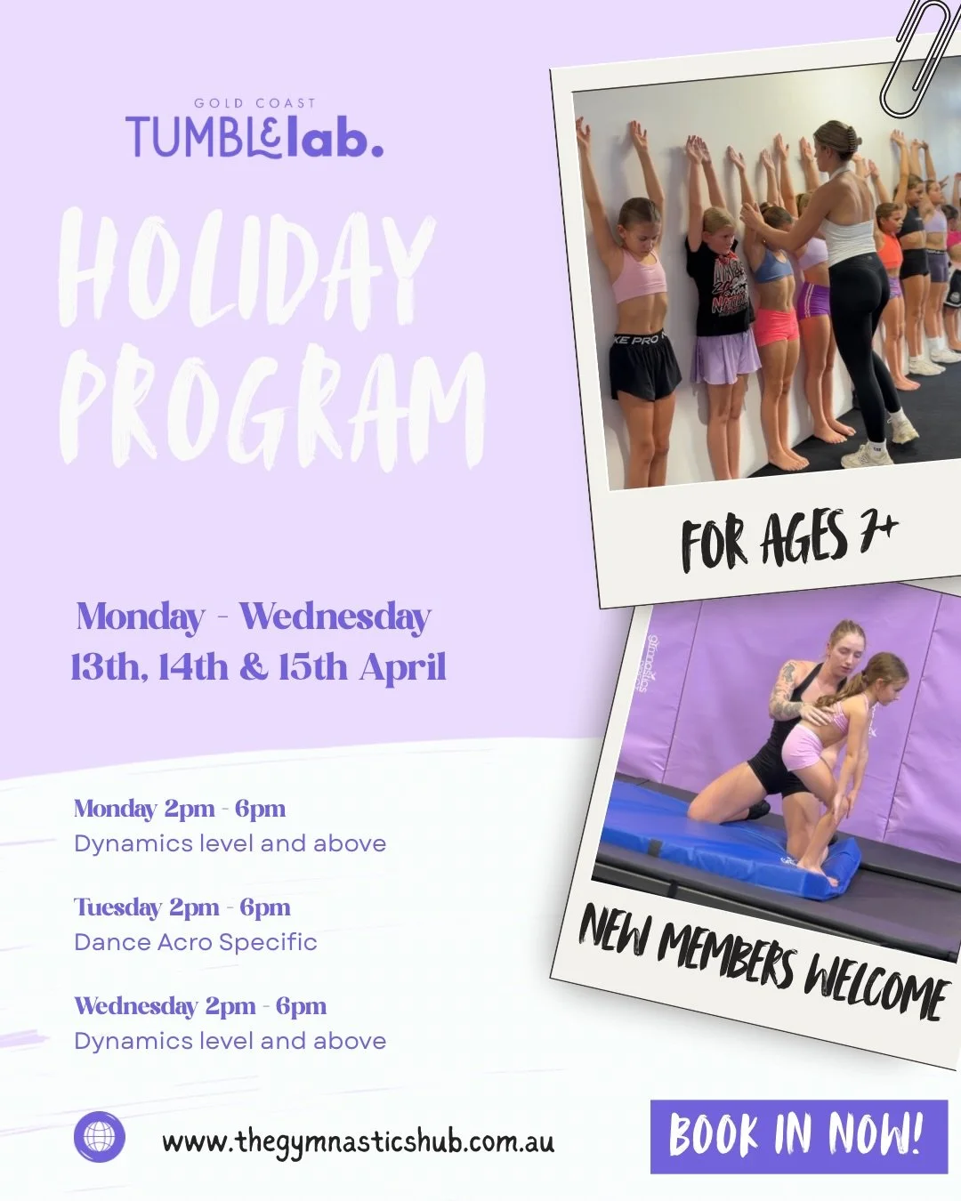 TUMBLE LAB HOLIDAY SESSIONS ARE NOW LIVE ⚡️🤍

High-focus, high-energy sessions designed for athletes looking to level up.

✔️ Small group, athlete-focused coaching
✔️ Technique, power &amp; skill development
✔️ Structured sessions with real progress