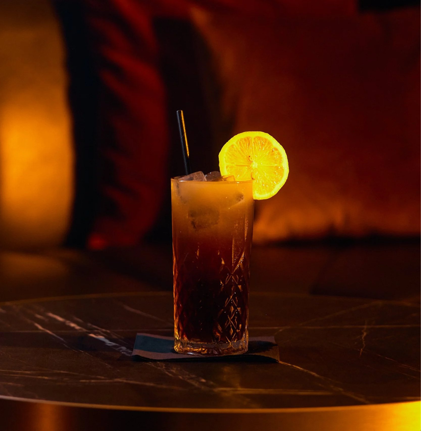 A glass of a scotch on the rocks
