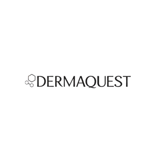 Logo of Dermaquest featuring a science logo and the company name.