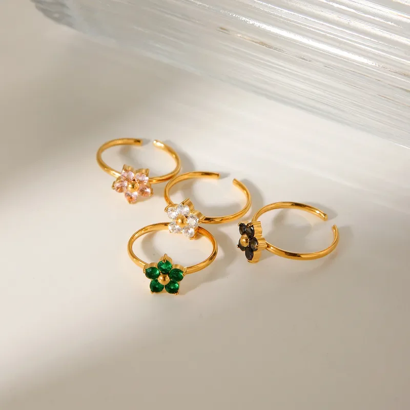 bague fleur réglable