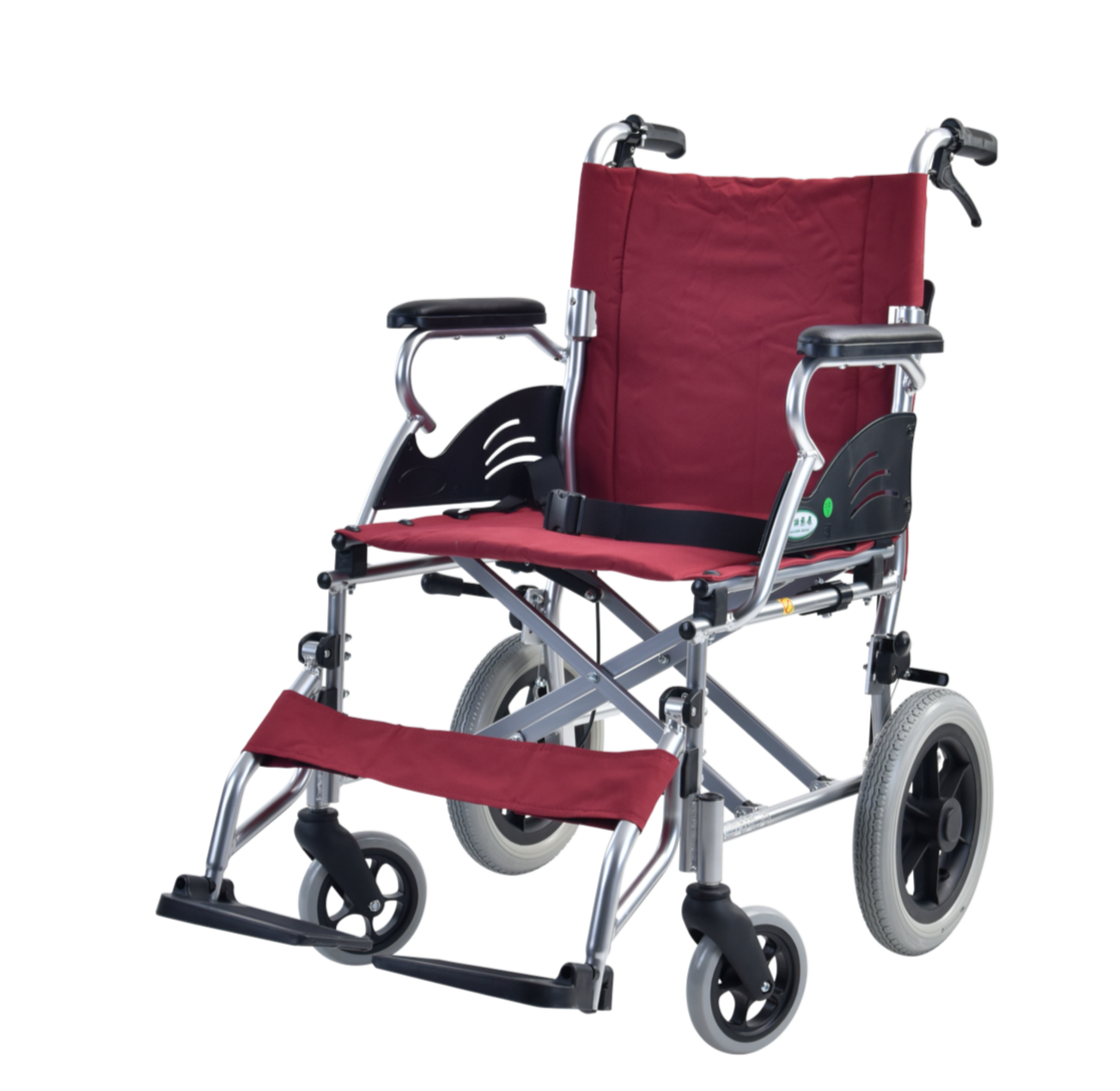 Silla de ruedas plegabe alminio ligera para empuje asistido