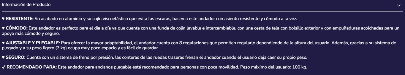 Andadores para Personas Mayores, Andador Adultos con Asiento 4 Ruedas Freno Presión Negro | KMINA | K10013