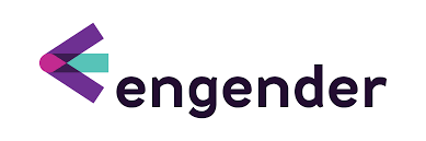 Engender logo with stylized arrow and the word 'engender'