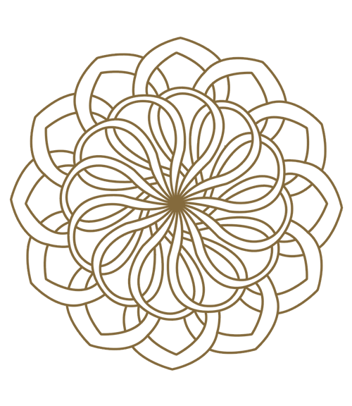 Intricate gold mandala on black background