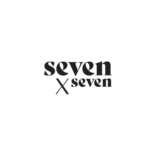 Logo featuring the number seven and the word seven in a stylized font.