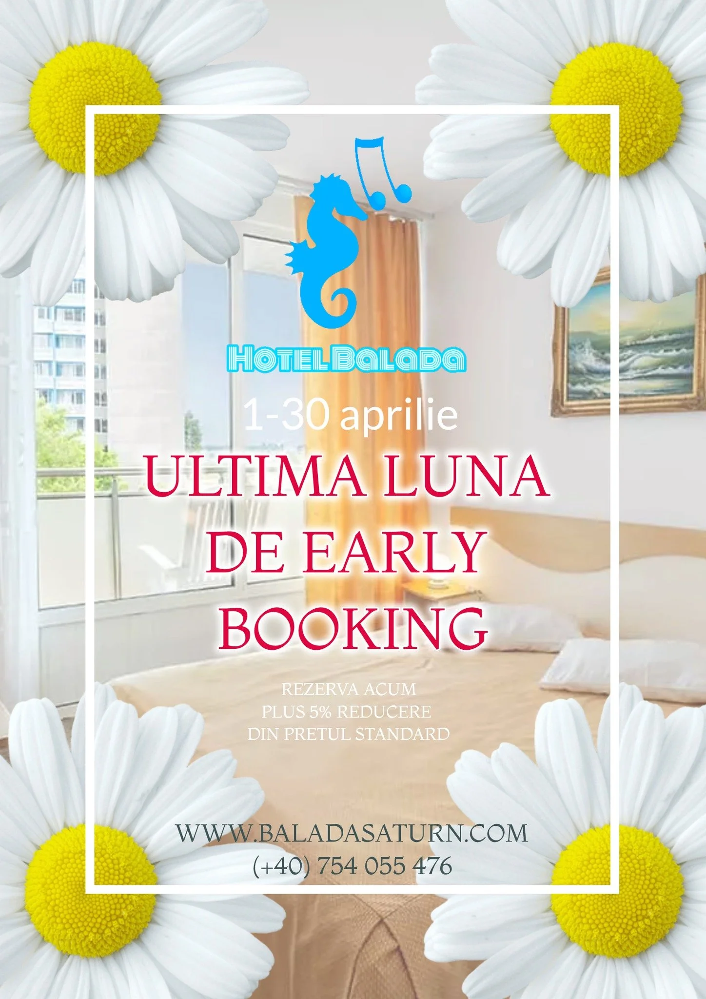 AM PRELUNGIT PERIOADA DE EARLY BOOKING! Te poti bucura de preturile noastre reduse pana la sfarsitul lunii Aprilie. Nu uita ca acestea rezervari trebuie achitate integral pana la sfarsitul perioadei de valabilitate (30 aprilie).

  AM PUBLICAT PRETUR