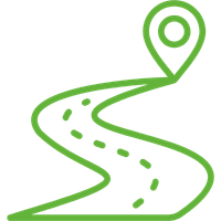 Eén van de kernwaarden van BimBam Archeologie is visie. Je ziet een groene digitale kaart met een route en een locatiepin.