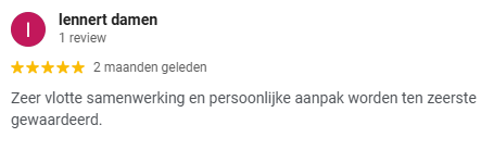 Recensie van 5 sterren voor BimBam Archeologie over een archeologienota die een vlotte samenwerking en persoonlijke aanpak waardeert