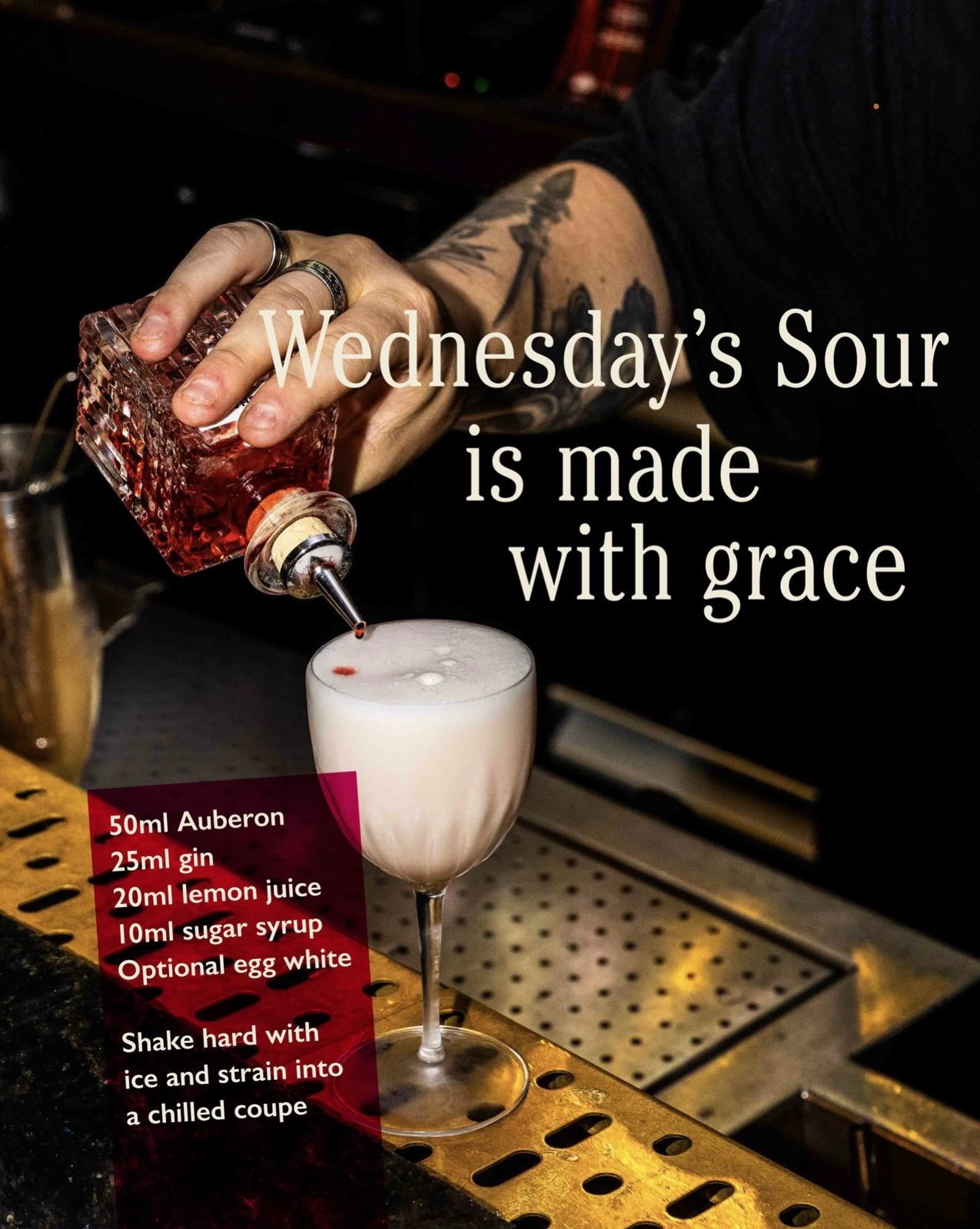Wednesday deserves better than waiting for the weekend.

Meet the Auberon Sour, tart English rhubarb, gin, fresh lemon and just enough sweetness, shaken into something bright, silky and beautifully balanced.

Sharp where it should be. Soft where it m