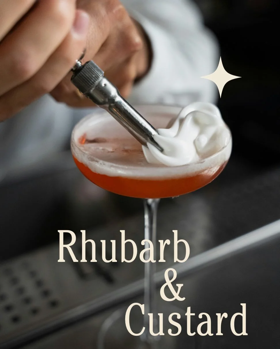 Rhubarb &amp; Custard. A great English love affair.

Some combinations simply don&rsquo;t need improving. They just need putting in a cocktail glass.

English gin and Auberon bring the bright, tart rhubarb. Lemon keeps things sharp. A touch of vanill