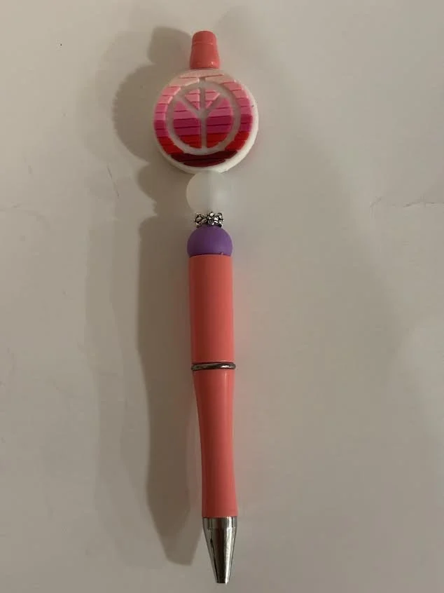 Peace Sign Beaded Pen