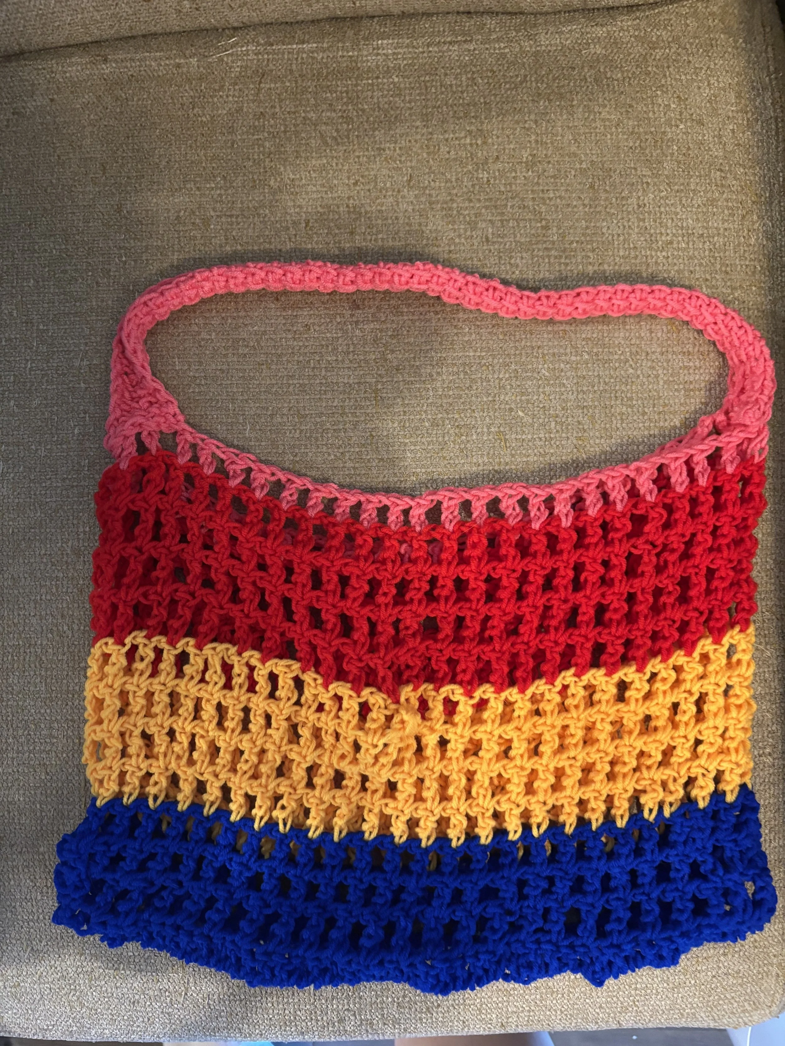 Colorful Lightweight Acrylic crocheted Mesh Bag