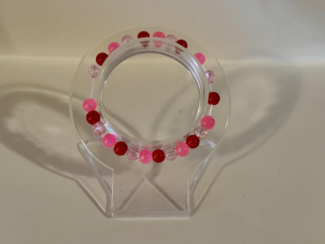 XXS Valentine's Day Glass Beaded Bracelet